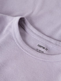 NAME IT Basis Rib Bluse Nakal Lavender Gray